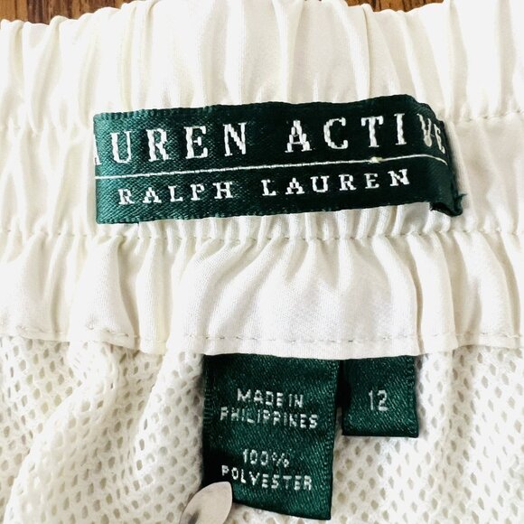 Ralph Lauren Active Women's Pants Size 12 Mesh Lined Relaxed Straight Leg Ivory - Picture 5 of 11